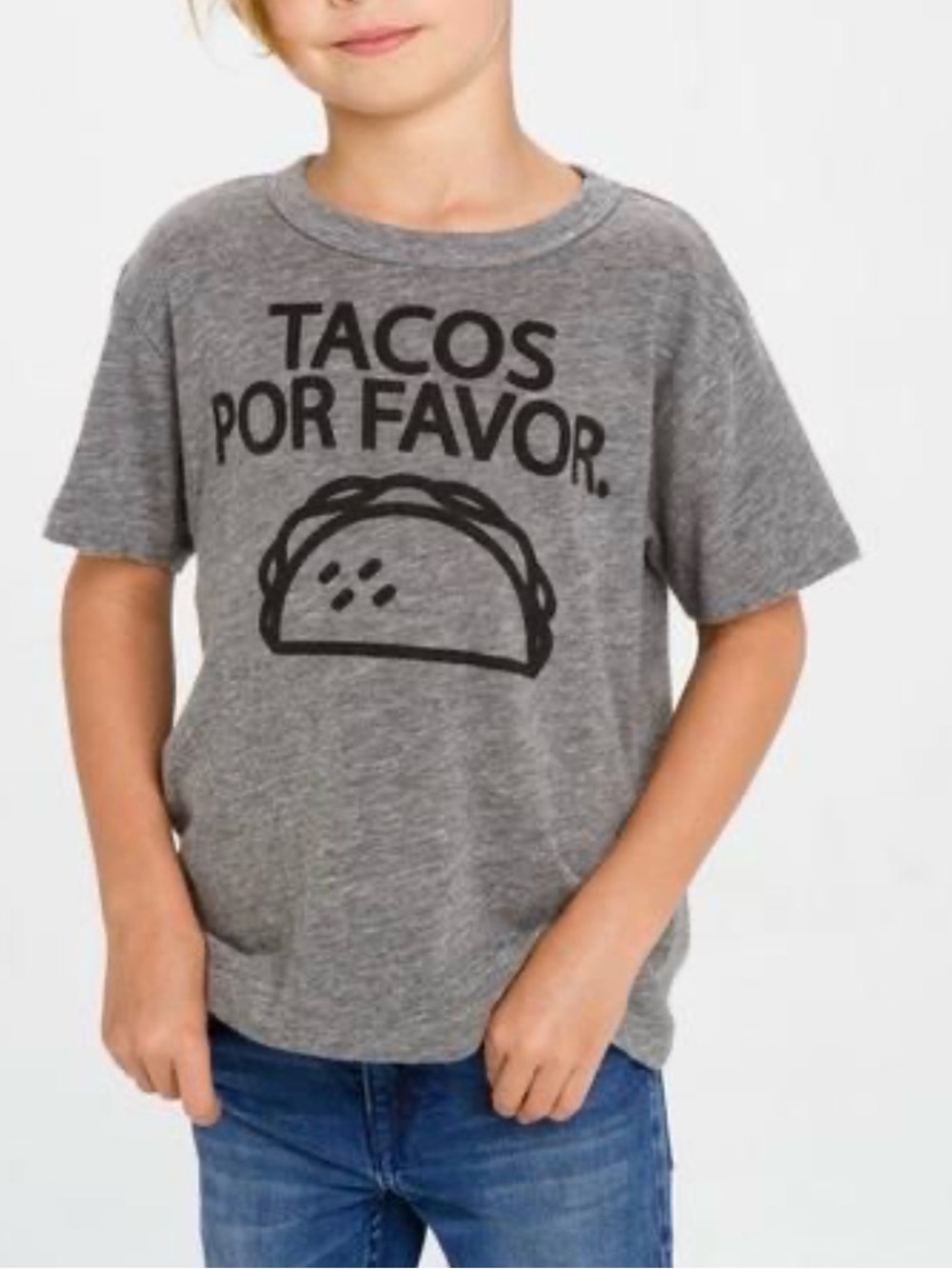 Chaser Kids Gray 'Tacos Por Favor' Graphic Tee Size 12